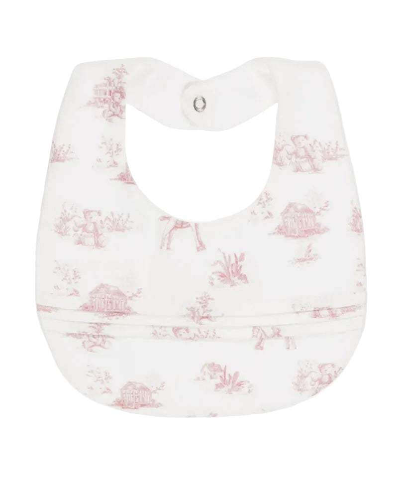 
  
    Pureté
  
    Du
  
    Bébé
  
 Baby Girls Pink/Ivory Toile De Jouy Bib