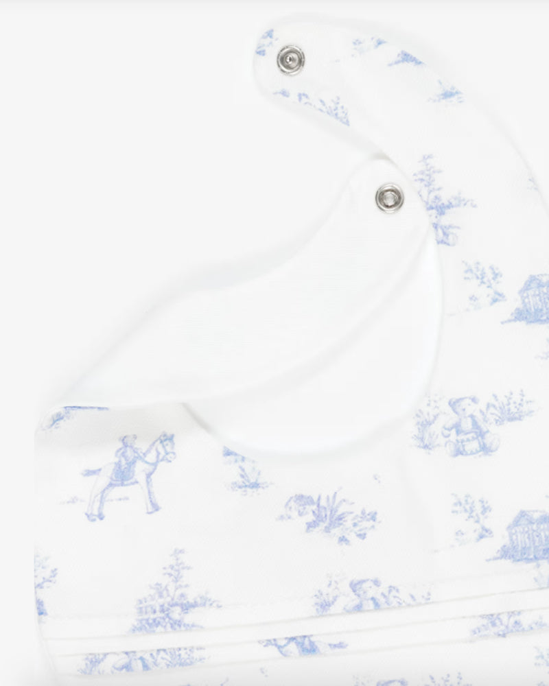 
  
    Pureté
  
    Du
  
    Bébé
  
 Baby Boys Blue/Ivory Toile De Jouy Bib