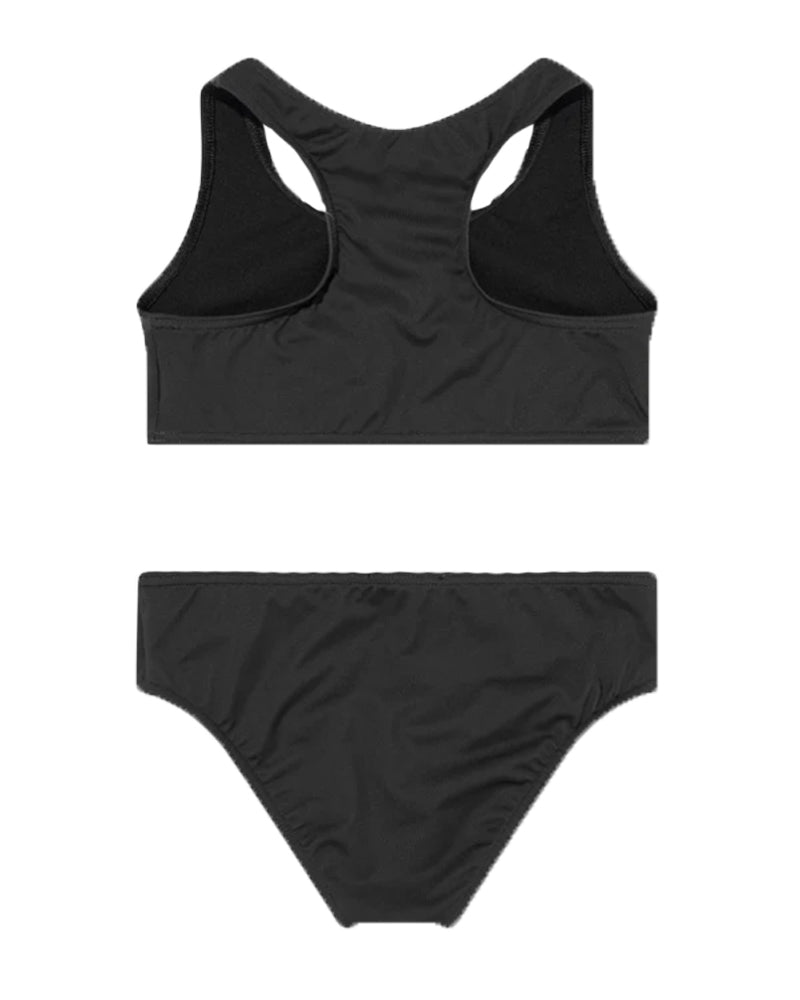 Girls Black Bear Heart Print Bikini