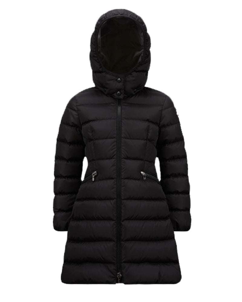 Girls Black Charpal Long Down Jacket