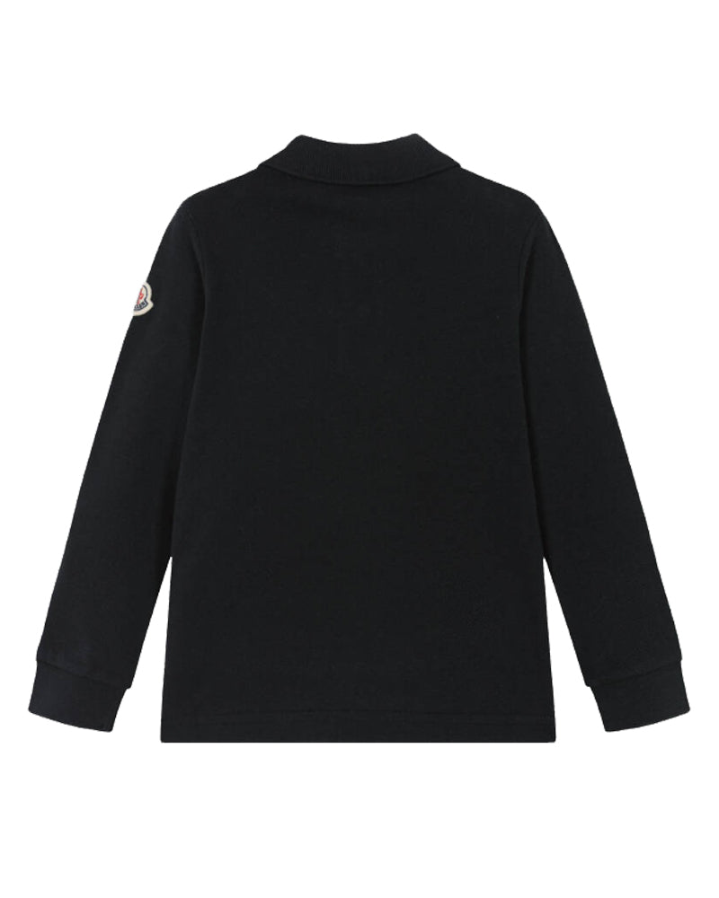 Boys Black Logo Polo