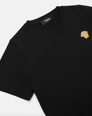 
  
    Versace
  
 Black Medusa Embroiderd T-Shirt