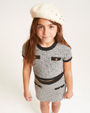 
  
    Monnalisa
  
 Girls Black Knit Top & Skirt Set