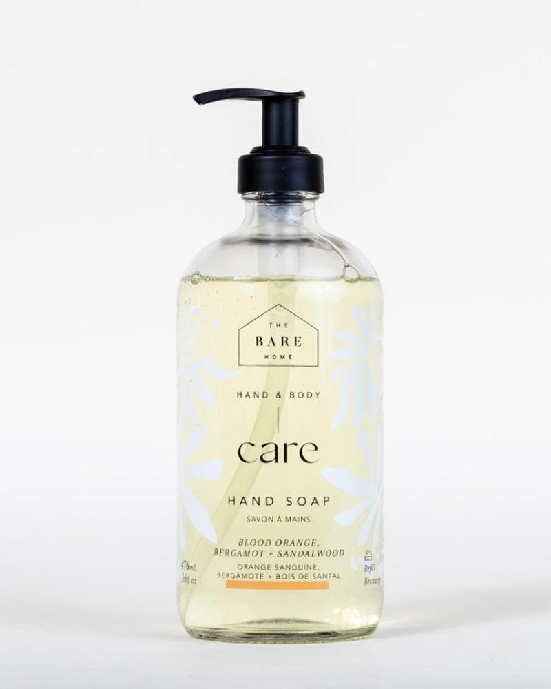 
  
    The
  
    Bare
  
    Home
  
 Hand Soap 476ML in Glass Bottle - Blood Orange Bergamont + Sandalwood