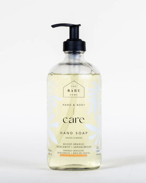 
  
    The
  
    Bare
  
    Home
  
 Hand Soap 476ML in Glass Bottle - Blood Orange Bergamont + Sandalwood