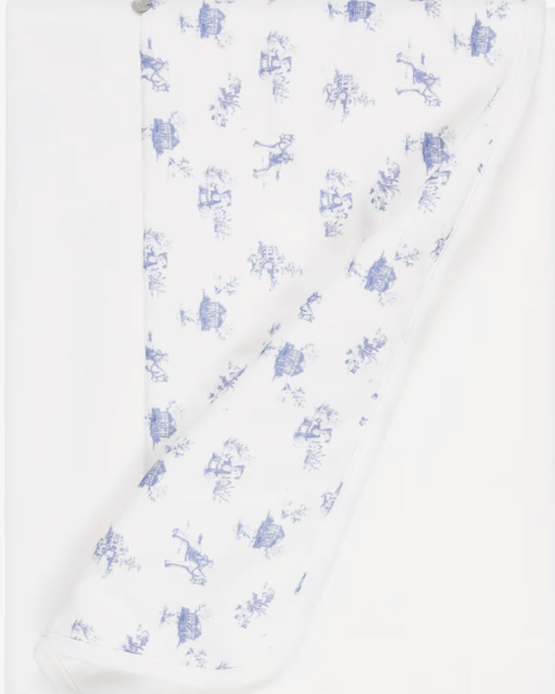 
  
    Pureté
  
    Du
  
    Bébé
  
 Baby Boys Blue/Ivory Toile De Jouy  Velour Blanket