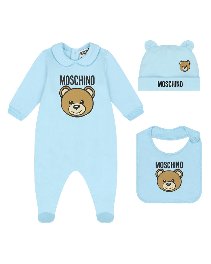 
  
    Moschino
  
 Baby Boys Blue Bear 3 Piece Gift Set