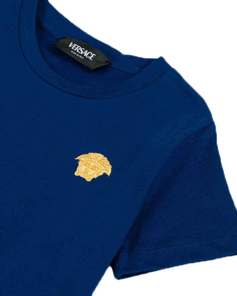 Blue Medusa Embroiderd T-Shirt