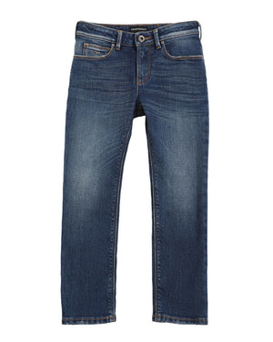 
  
    Emporio
  
    Armani
  
 Boys Blue Slim Fit Cotton Denim