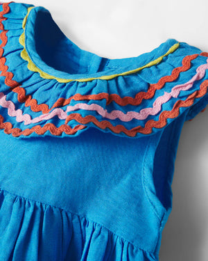 
  
    Stella
  
    Mccartney
  
    Kids
  
 Baby Girls Blue Linen Ruffle Dress