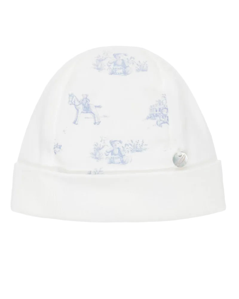 
  
    Pureté
  
    Du
  
    Bébé
  
 Baby Boys Blue/Ivory Toile De Jouy Hat