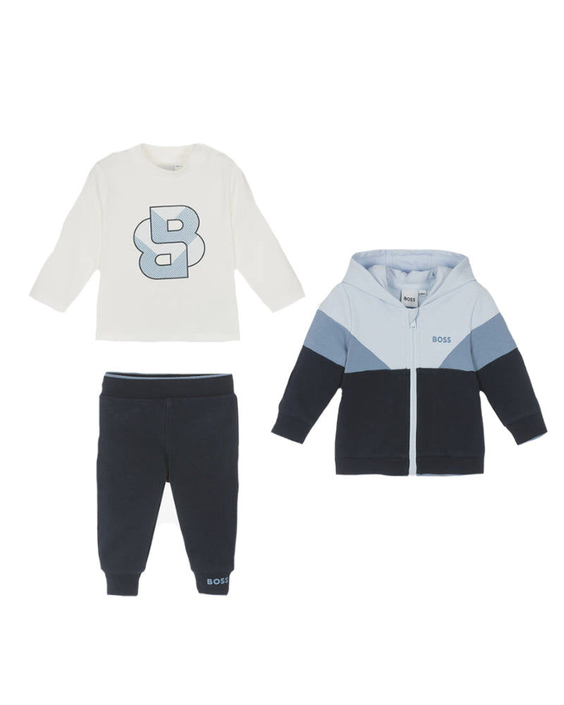 Baby Boys Navy Tracksuit Set