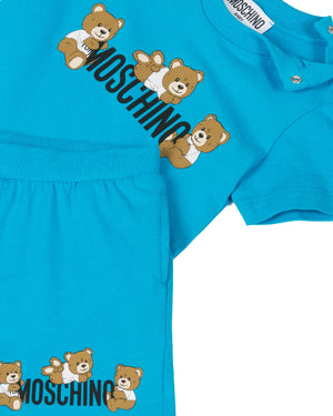 
  
    Moschino
  
 Baby Boys Blue Logo T & Short Set