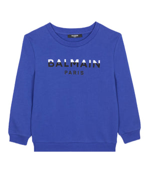 
  
    Balmain
  
 Boys Blue Logo Sweatshirt