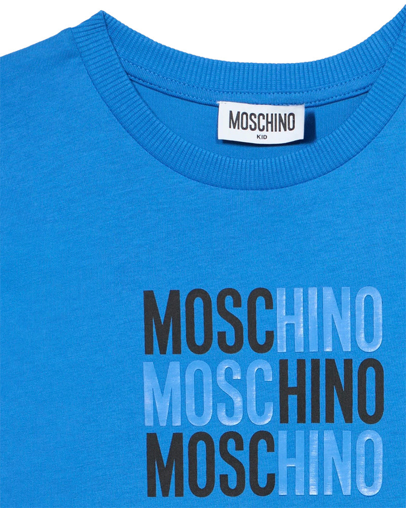 
  
    Moschino
  
 Boys Blue Logo T-Shirt