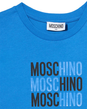 
  
    Moschino
  
 Boys Blue Logo T-Shirt