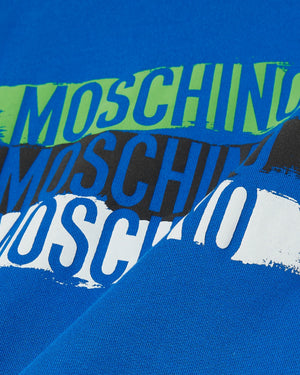 
  
    Moschino
  
 Boys Blue Cotton Logo Top