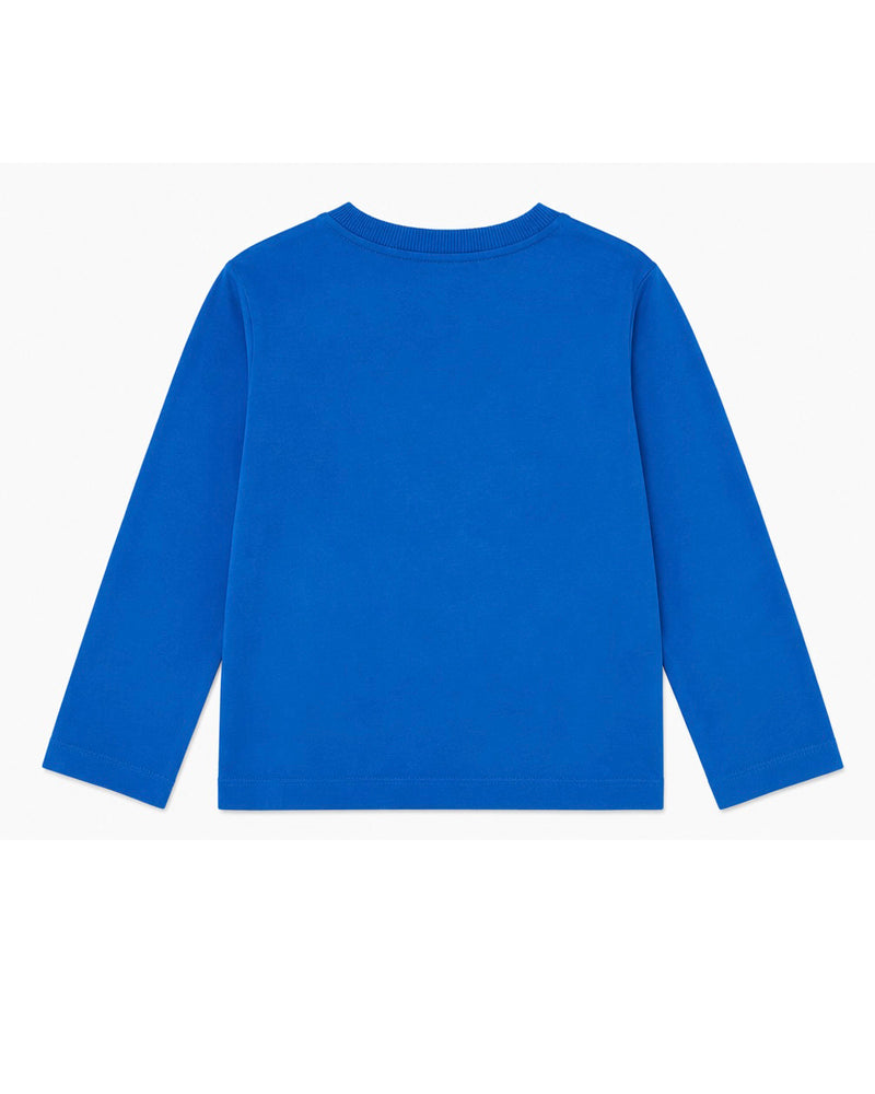 
  
    Moschino
  
 Boys Blue Cotton Logo Top
