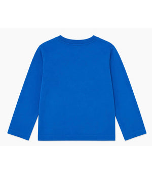 
  
    Moschino
  
 Boys Blue Cotton Logo Top