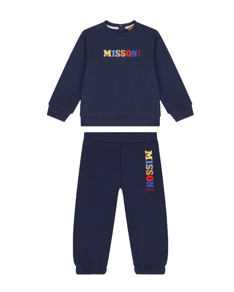 Baby Boys Navy Logo Tracksuit