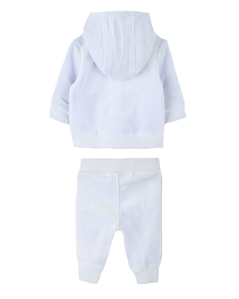 Baby Boys Blue Velour Tracksuit