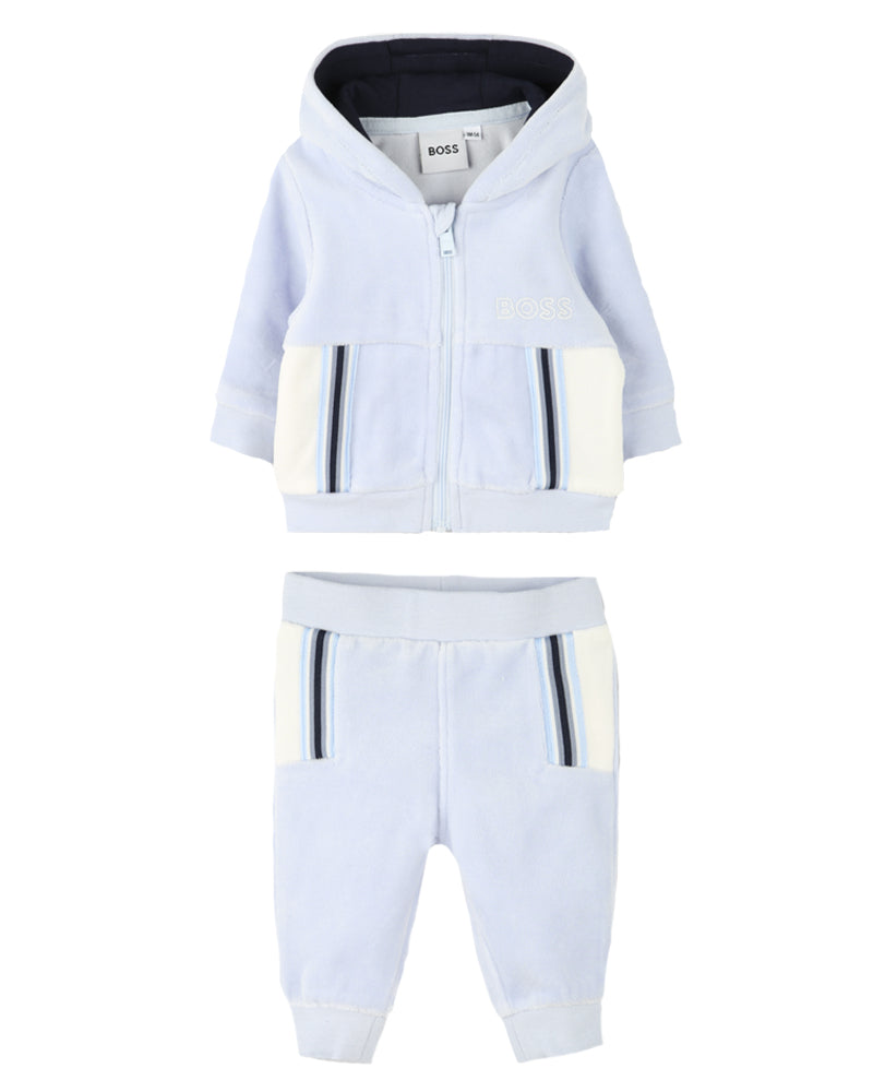 Baby Boys Blue Velour Tracksuit