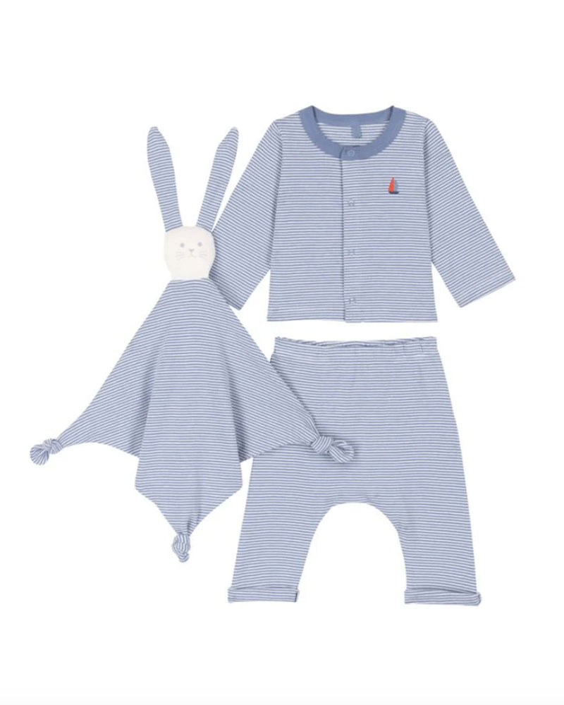 
  
    Petit
  
    Bateau
  
 Baby Boys Blue Stripped Gift Set
