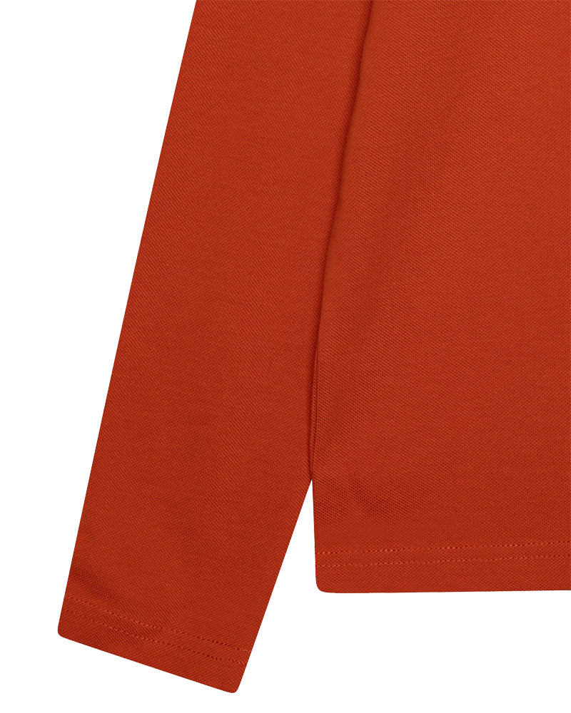 Boys Orange Long Sleeve Polo