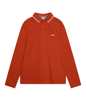 
  
    Boss
  
 Boys Orange Long Sleeve Polo