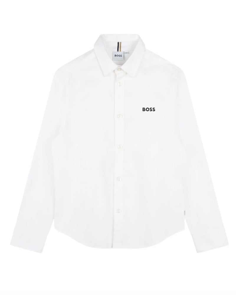 
  
    Boss
  
 Boys White Button Down Shirt