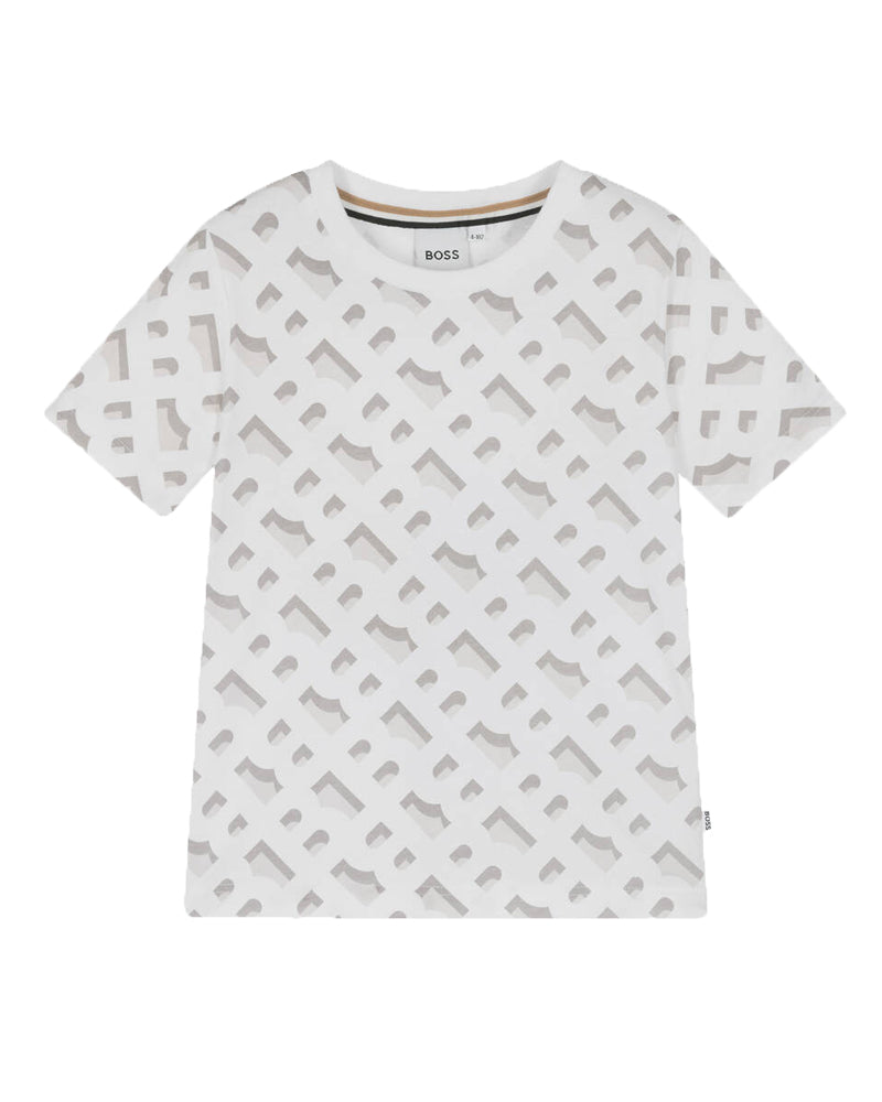 Boys White B Monogram T-Shirt