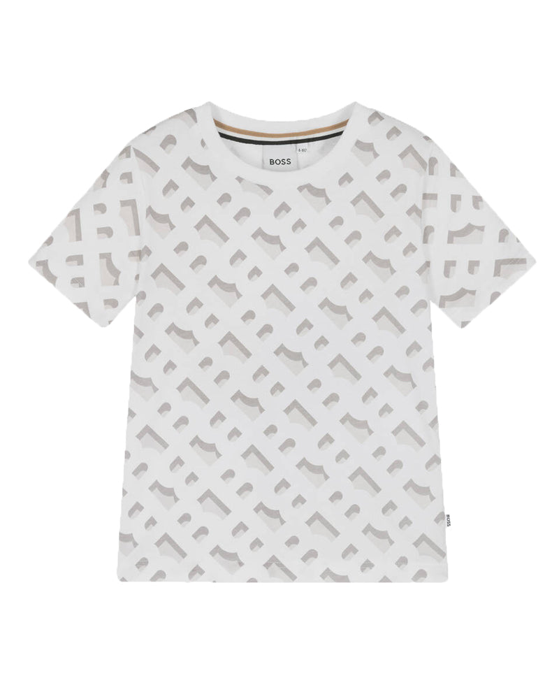       Boss   Boys White B Monogram T-Shirt