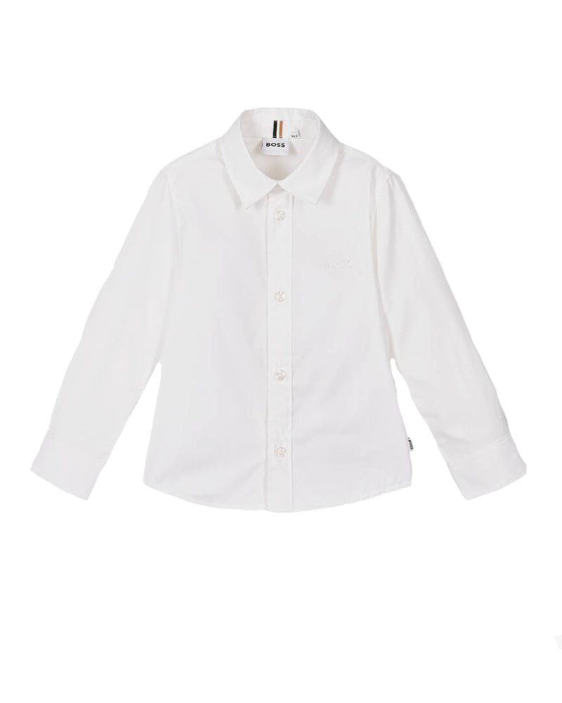 Boys White Cotton Shirt