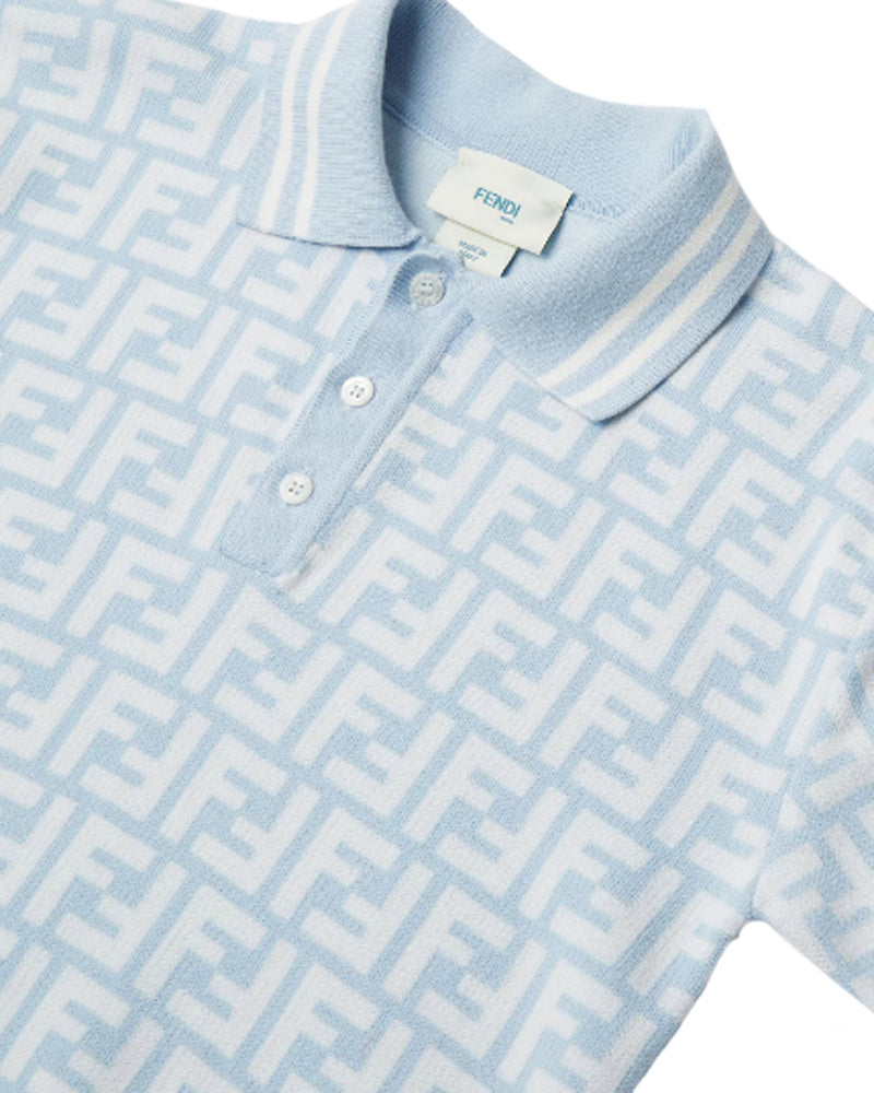 Blue FF Knit Polo