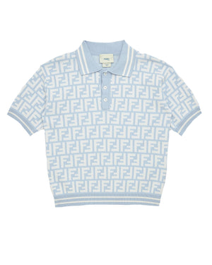 
  
    Fendi
  
 Blue FF Knit Polo