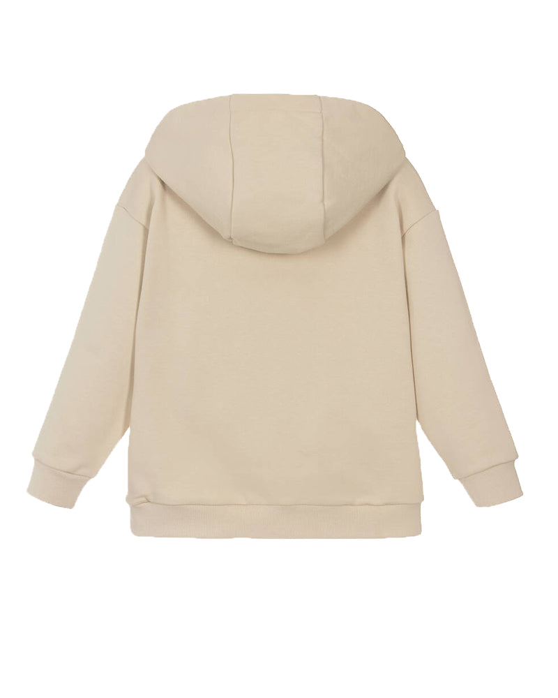 Beige Zip FF Pocket Sweater