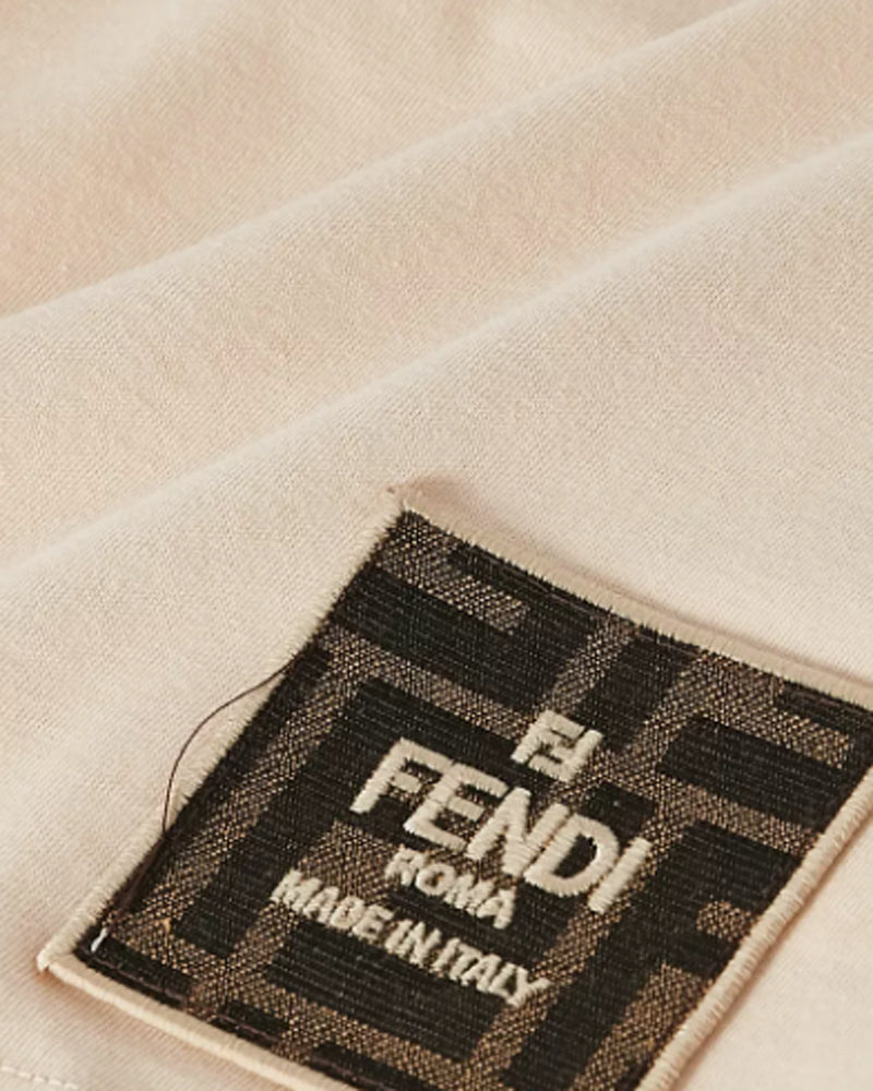 Fendi Kids Baby Beige FF Pocket T Shirt