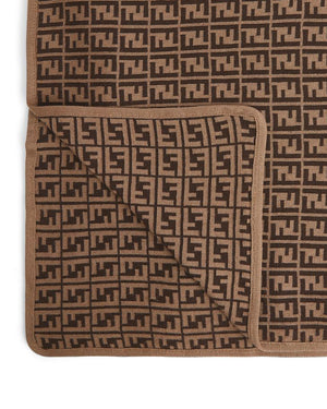 
  
    Fendi
  
 Baby Brown FF Logo Knit Blanket