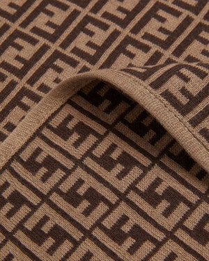 
  
    Fendi
  
 Baby FF Logo Brown Knit Blanket