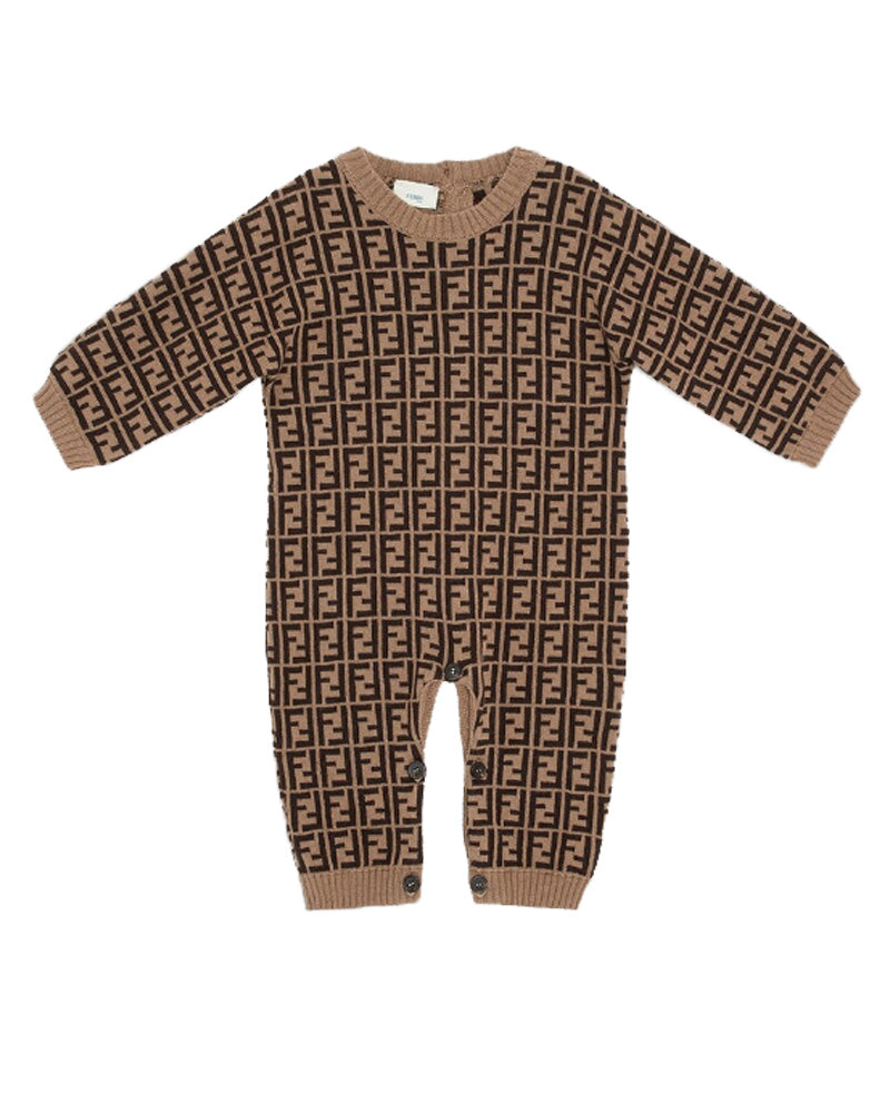 Baby Brown Knit Romper