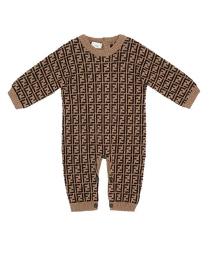 
  
    Fendi
  
 Baby Brown Knit Romper