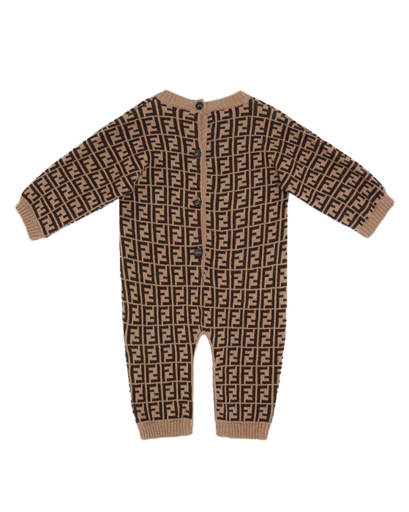 Baby Brown Knit Romper