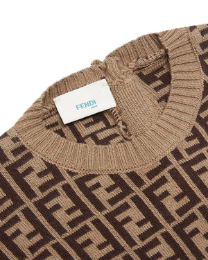 
  
    Fendi
  
 Baby Brown Knit Romper