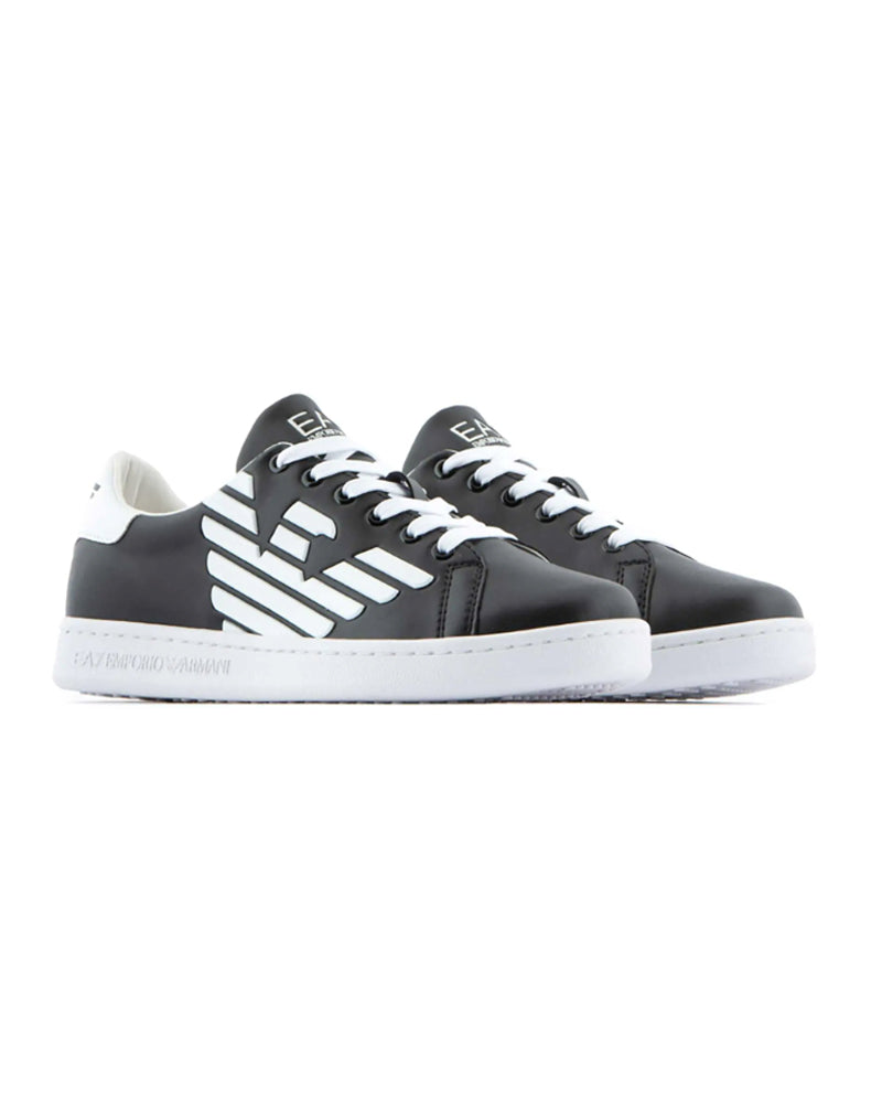 Boys White/Black Sneaker