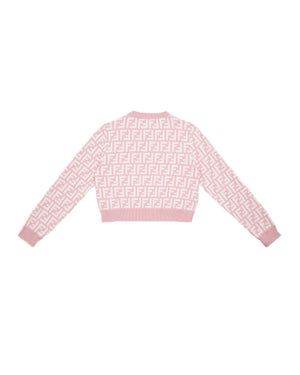 
  
    Fendi
  
 Girls Pink FF Knit Cardigan