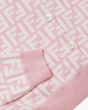 
  
    Fendi
  
 Girls Pink FF Knit Cardigan