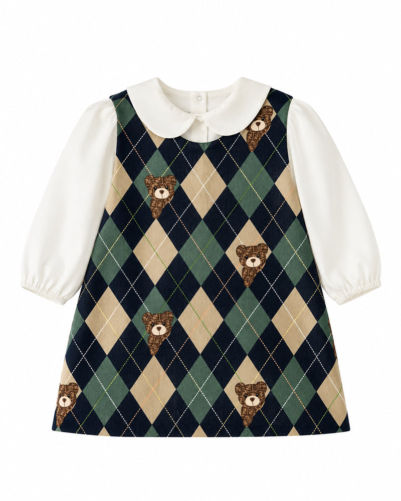 
  
    Fendi
  
 Baby Girls Multi/Print Bear Plaid Shirt/Dress