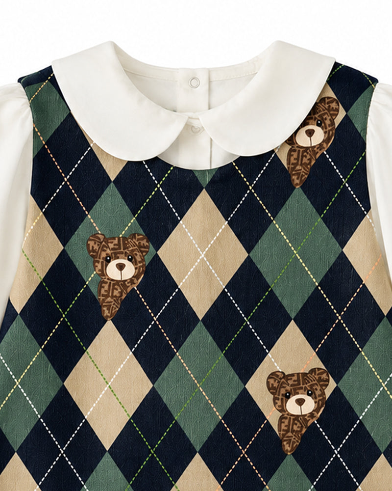 
  
    Fendi
  
 Baby Girls Multi/Print Bear Plaid Shirt/Dress