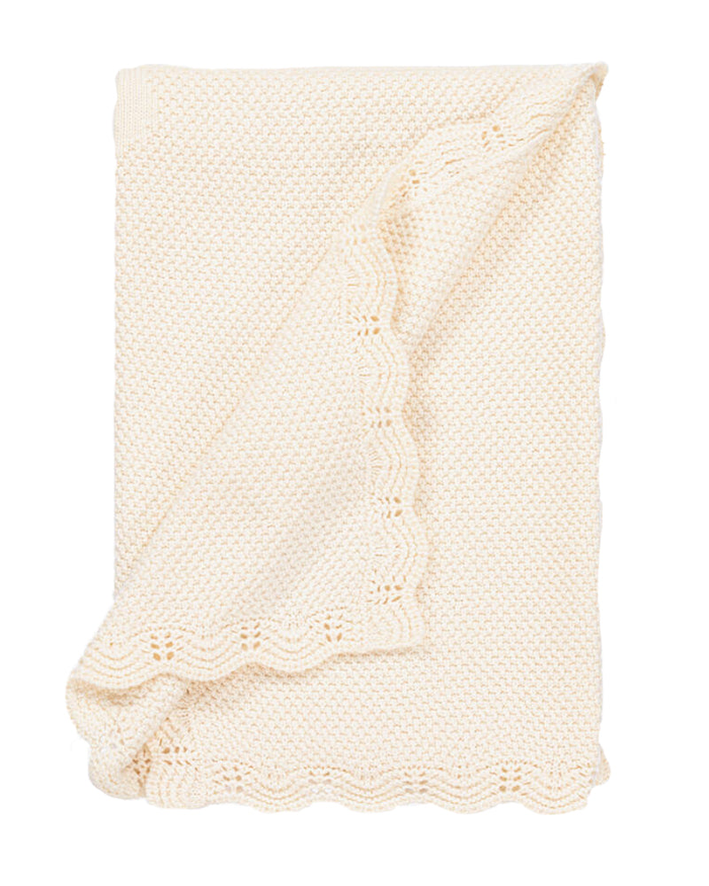 Baby Girls Ivory Knit Blanket
