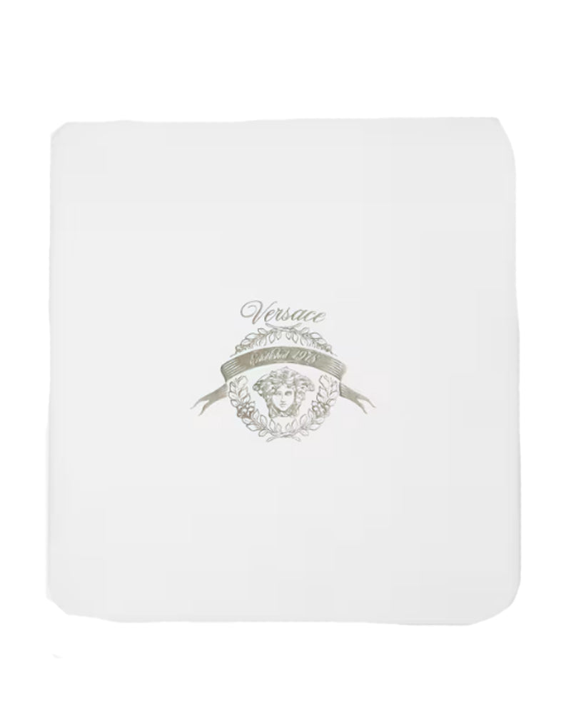 
  
    Versace
  
 Baby White Cotton Logo Crest Blanket